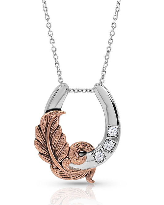 Women's Natural Luck Horseshoe Necklace by Montana Silversmiths from Skip’s Western Outfitters | MON-NC4621-One-Size-Multicolor