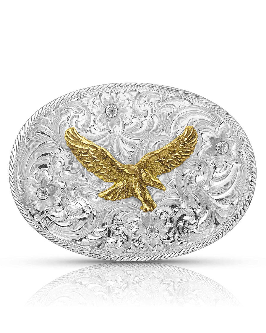 Classic Eagle Belt Buckle by Montana Silversmiths from Skip’s Western Outfitters | MON-G1840-696-One-Size-Silver