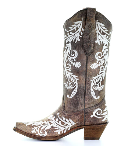 Women's Floral Embroidery Glow in the Dark Western Boots