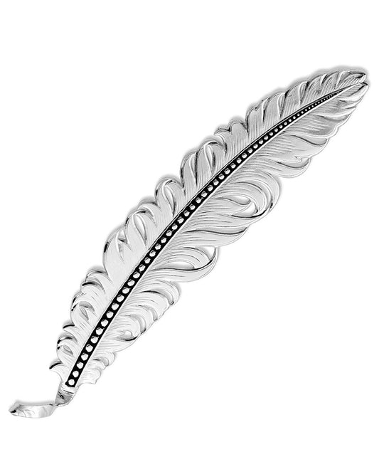 Classic Hat Feather by Montana Silversmiths from Skip’s Western Outfitters | MON-HF4059BK-One-Size-Silver