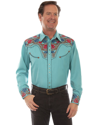 Men's Floral Tooled Western Shirt