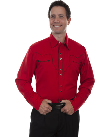 Men's Candy Cane Piping Western Shirt