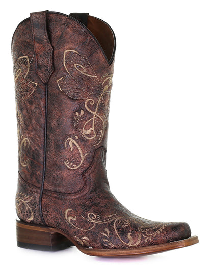 Corral L5079 Women's Handcrafted Square Toe Cowgirl Boots in Brown at Skip's Western Outfitters