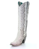Women's Natural Python Tall Western Boots