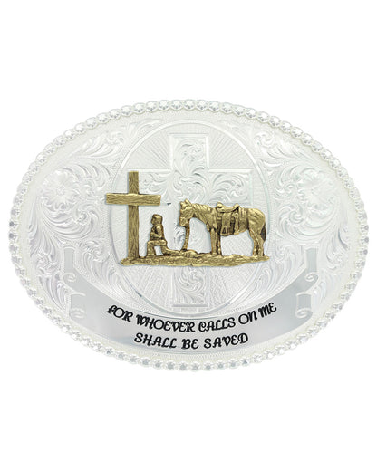 Faith and Wisdom Belt Buckle by Montana Silversmiths from Skip’s Western Outfitters | MON-60889-731-V2-BL-One-Size-Silver