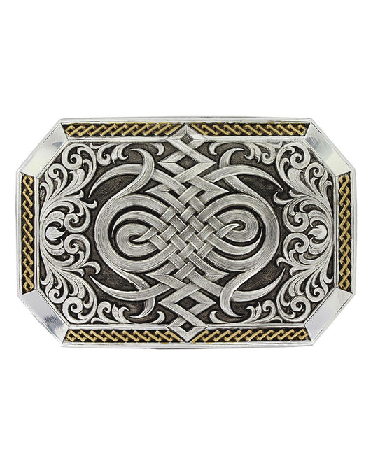 Antiqued Celtic Western Belt Buckle by Montana Silversmiths from Skip’s Western Outfitters | MON-33210RTG-One-Size-Multicolor