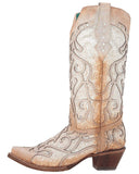 Women's Glitter & Crystal Inlay Boots - White