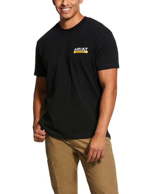 Men's Rebar Roughneck T-Shirt by Ariat from Skip’s Western Outfitters | ARI-10030299-S-Black