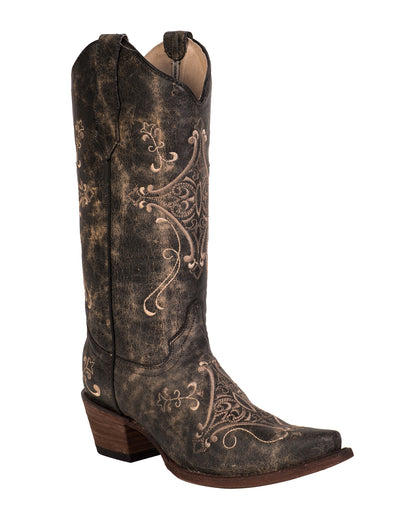 Corral L5048 Women's Handcrafted Snip Toe Cowgirl Boots in Brown at Skip's Western Outfitters