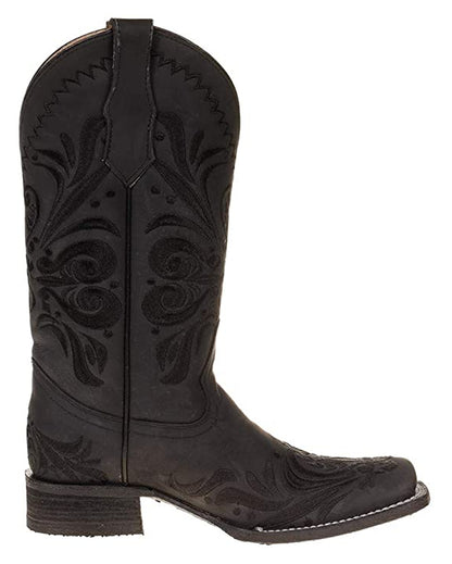 Corral L5464 Women's Handcrafted Square Toe Cowgirl Boots in Black at Skip's Western Outfitters