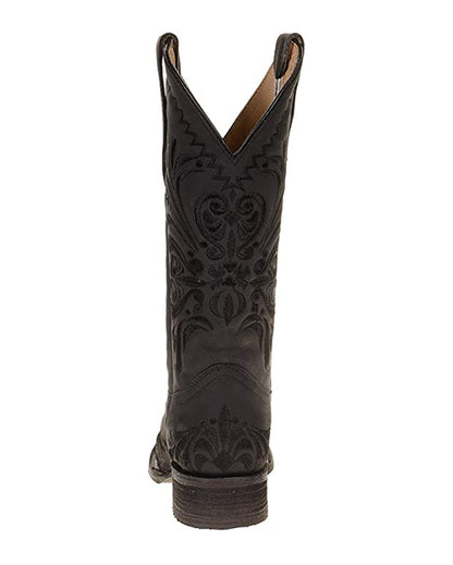 Corral L5464 Women's Handcrafted Square Toe Cowgirl Boots in Black at Skip's Western Outfitters