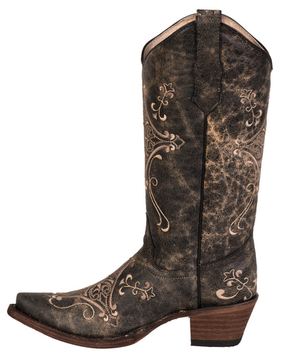 Corral L5048 Women's Handcrafted Snip Toe Cowgirl Boots in Brown at Skip's Western Outfitters