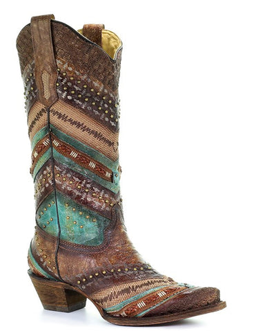 Women's Braided Embroidered Boots