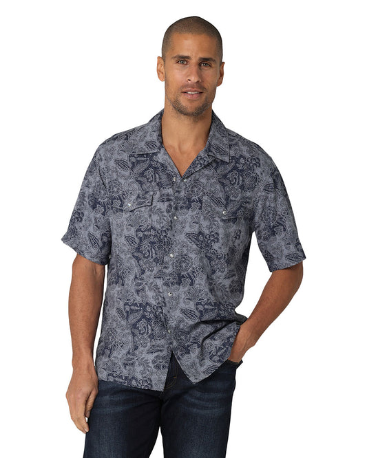 Men's Coconut Cowboy Short Sleeve Shirt by Wrangler from Skip’s Western Outfitters | WRA-112324943-S-REG
