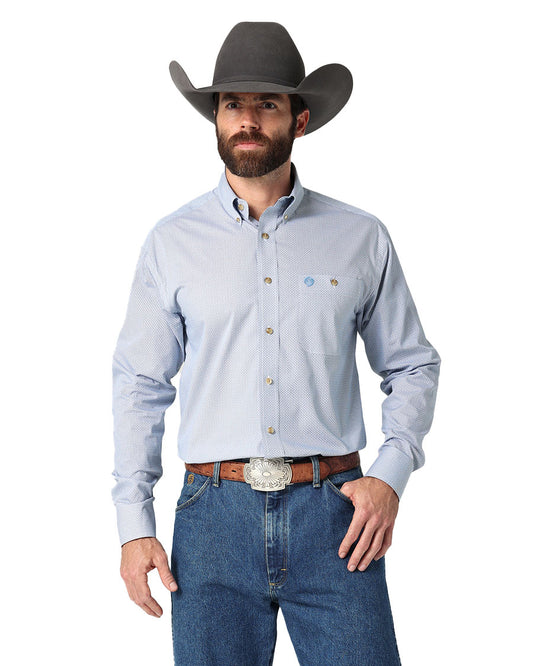 Men's George Strait Two Pocket Long Sleeve Shirt by Wrangler from Skip’s Western Outfitters | WRA-112319002-S-REG