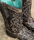 Women's Glitter Inlay Square-Toe Boots