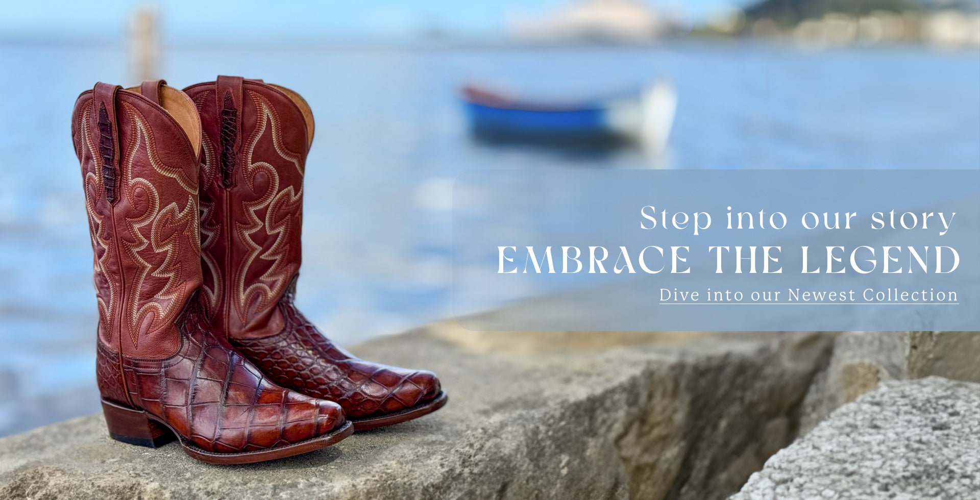 Skip's Handcrafted boots by the water